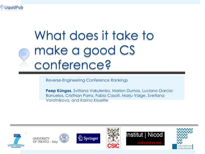 what does it take to make a good cs conference