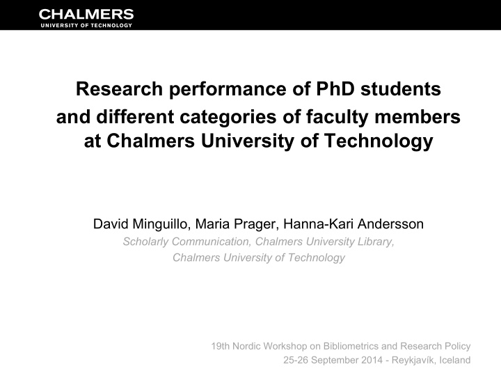 research performance of phd students and different