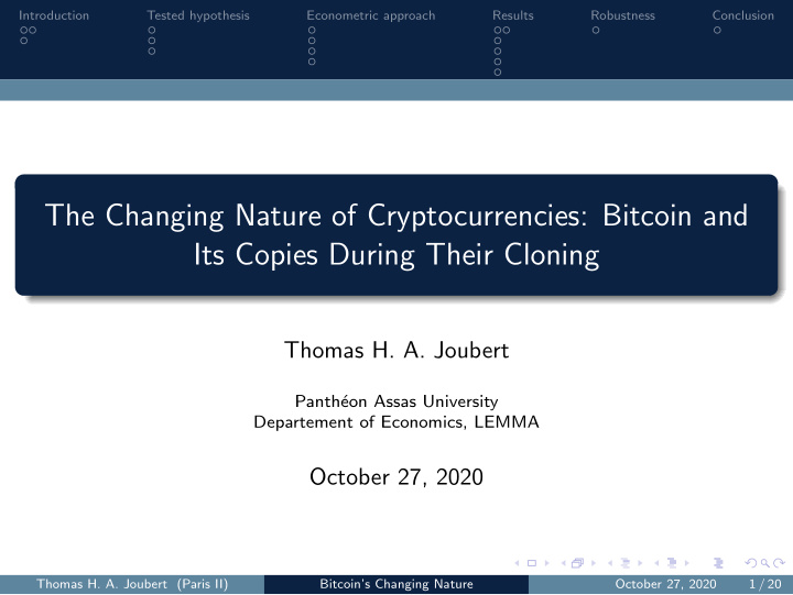 the changing nature of cryptocurrencies bitcoin and its