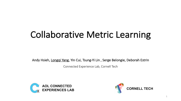 collaborative metric le learning