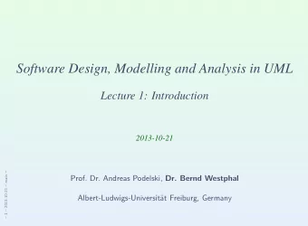 Software Design, Modelling and Analysis in UML  Lecture 1: Introduction  2013-10-21   1