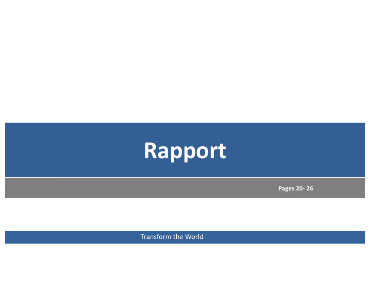 rapport