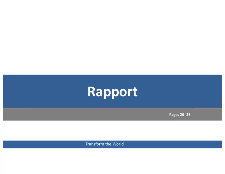 rapport