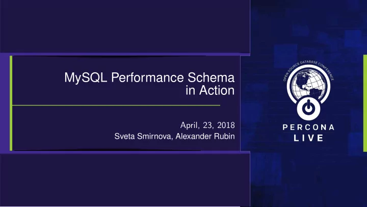 mysql performance schema in action
