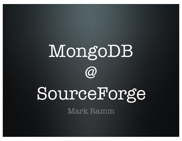 mongodb sourceforge