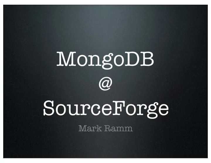mongodb sourceforge
