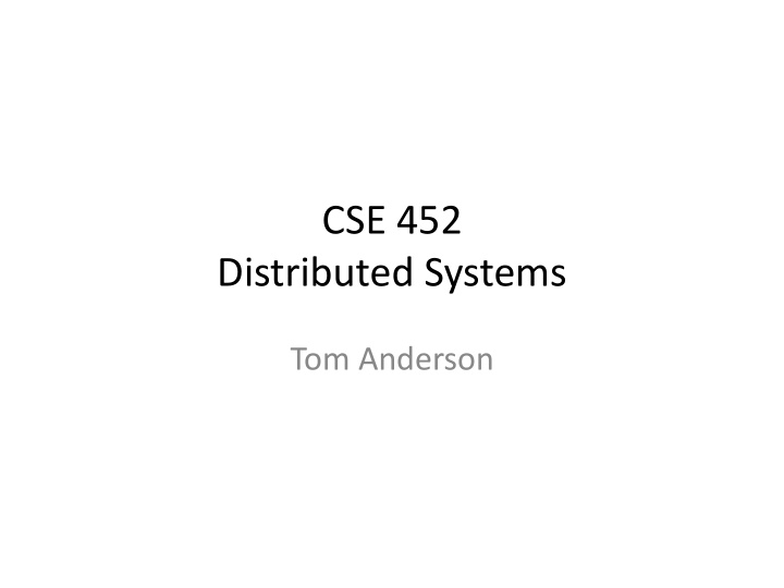cse 452 distributed systems