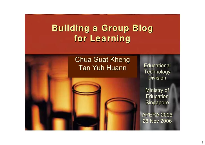 building a group blog building a group blog for learning