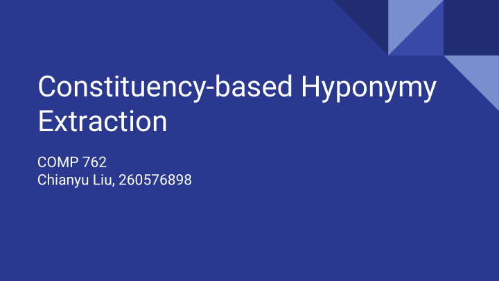 constituency based hyponymy extraction