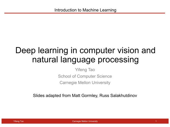 deep learning in computer vision and natural language