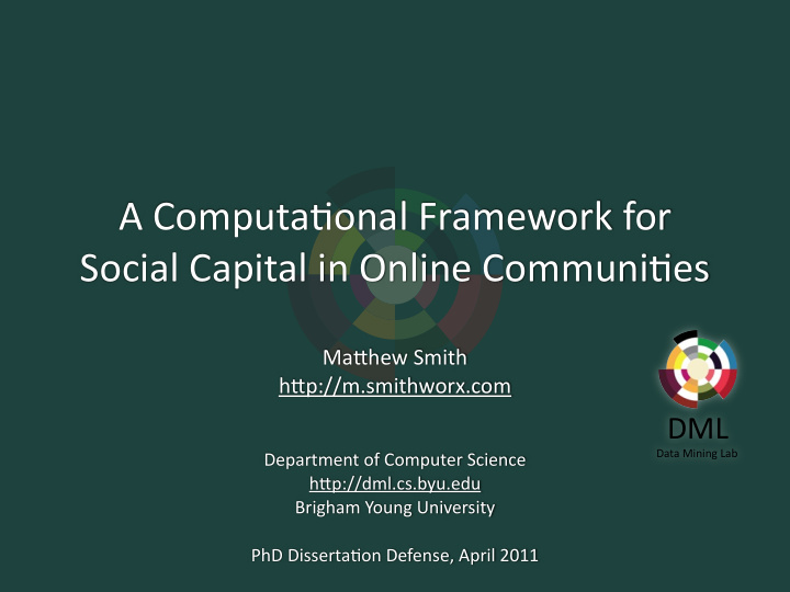 a computa1onal framework for social capital in online