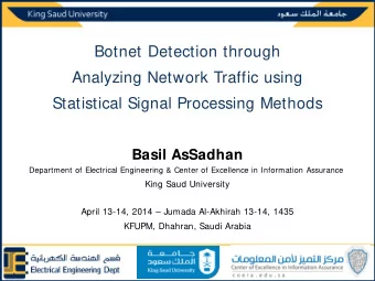 Botnet Detection through  Analyzing Network Traffic using  Statistical Signal Processing Methods