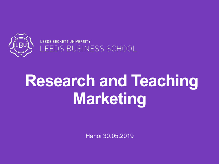 research and teaching marketing