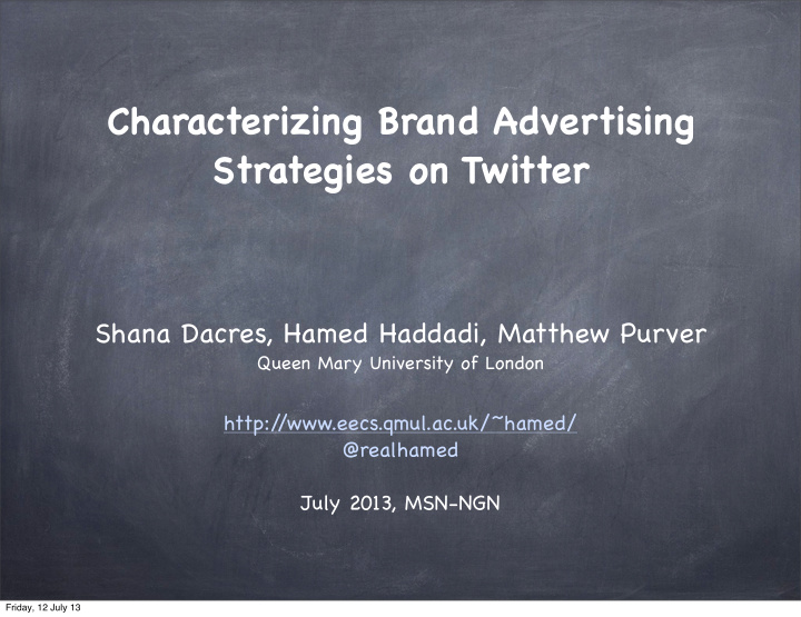 characterizing brand advertising strategies on twitter