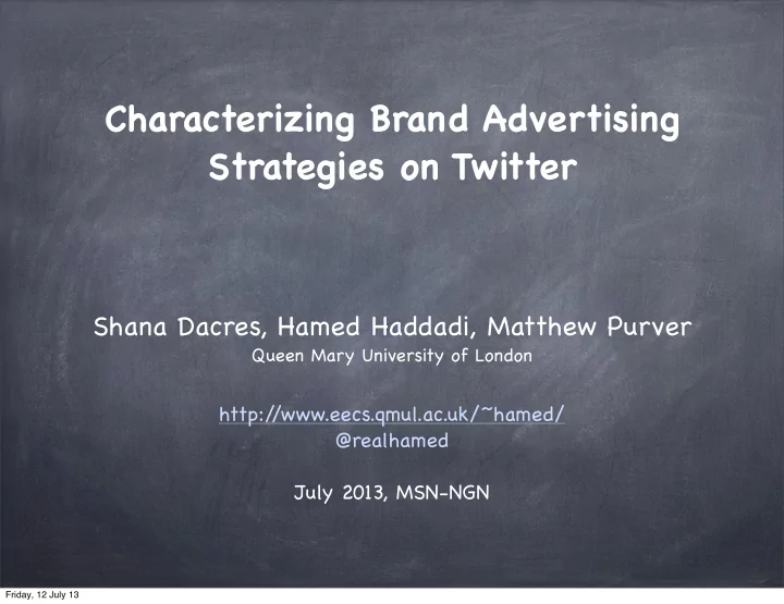characterizing brand advertising strategies on twitter
