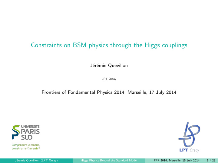 constraints on bsm physics through the higgs couplings