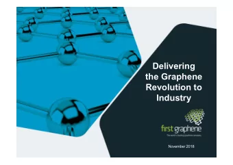 Delivering  the Graphene  Revolution to  Industry  November 2018  Timeline  of  Achievements  April