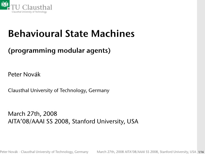 behavioural state machines