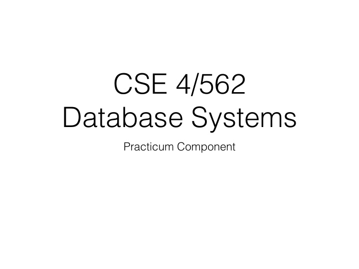 cse 4 562 database systems