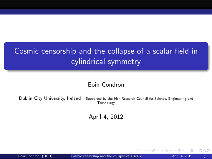 cosmic censorship and the collapse of a scalar field in