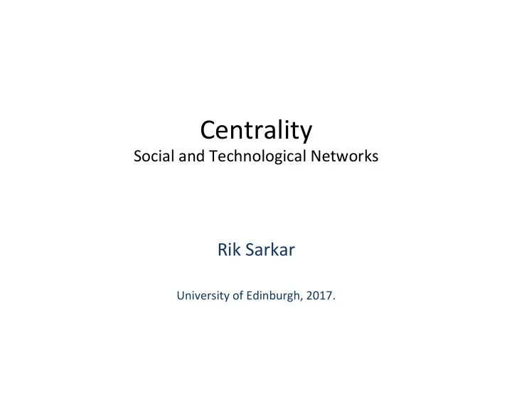 centrality