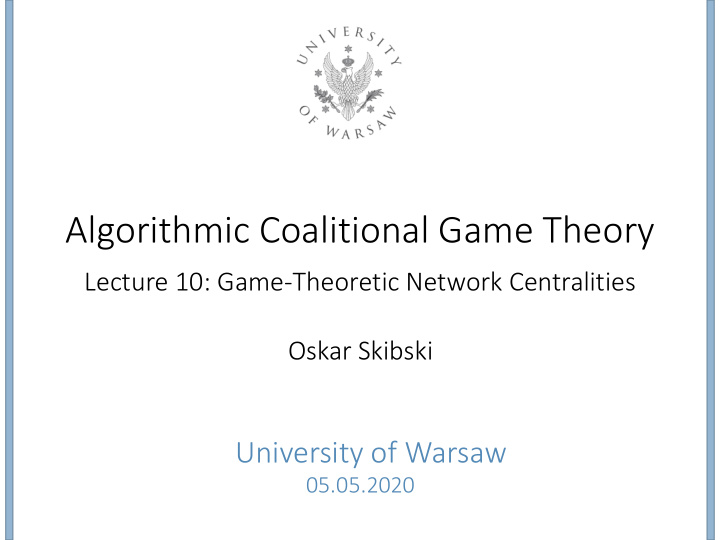 algorithmic coalitional game theory