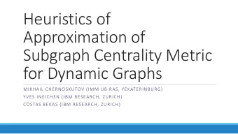 Heuristics of  Approximation of  Subgraph Centrality Metric  for Dynamic Graphs  MIKHAIL