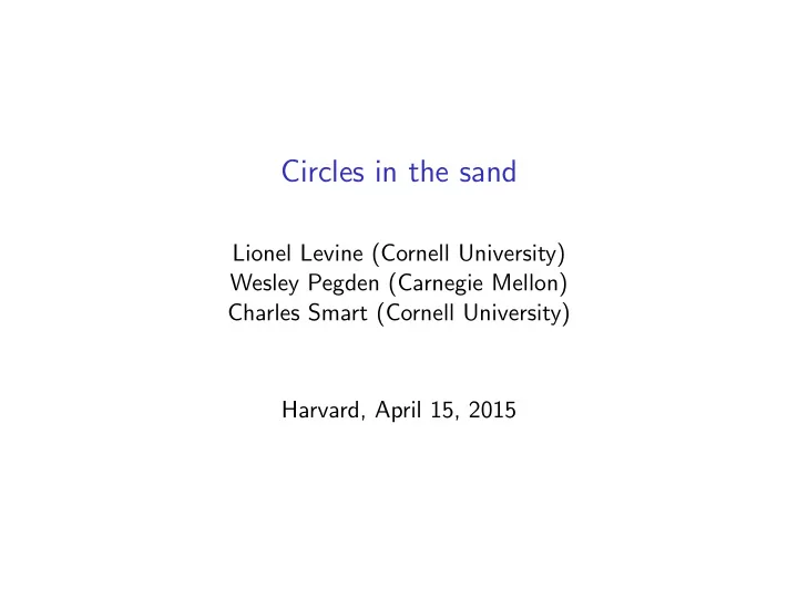 circles in the sand