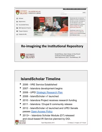 Object  Relationships  Open Repositories 2013  D. Moses, D. Hooper, &amp; P. Pound  Scholar