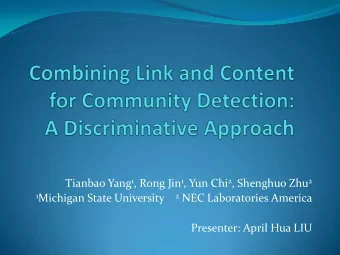 Outline  Background  Conditional Link Model  Discriminative Content Model  Optimization