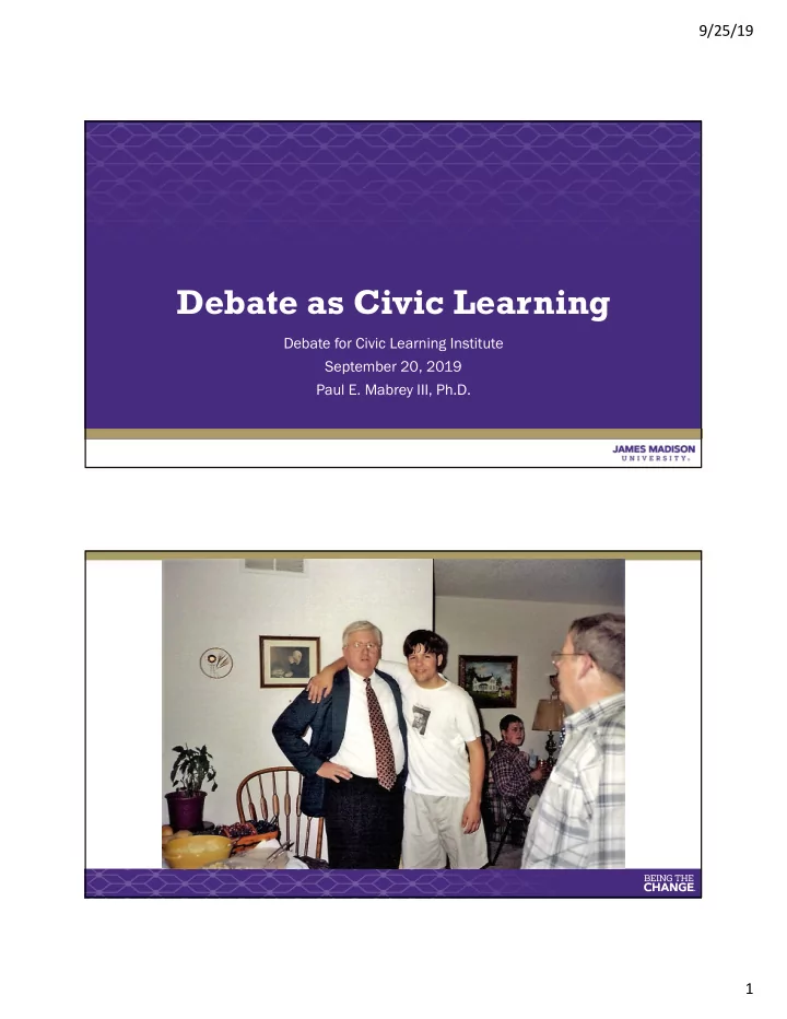 debate as civic learning