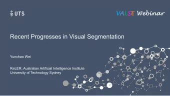 Recent Progresses in Visual Segmentation  Yunchao Wei  ReLER, Australian Artificial Intelligence