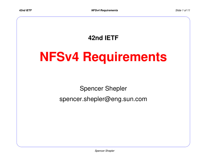 nfsv4 requirements