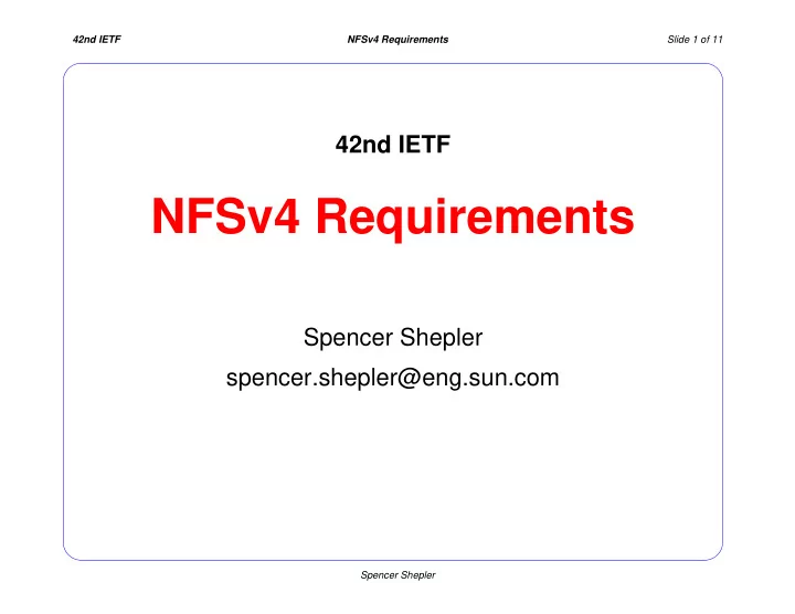 nfsv4 requirements
