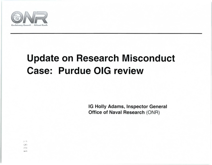 update on research misconduct case purdue oig review