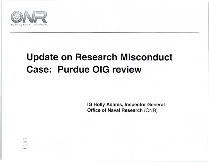update on research misconduct case purdue oig review