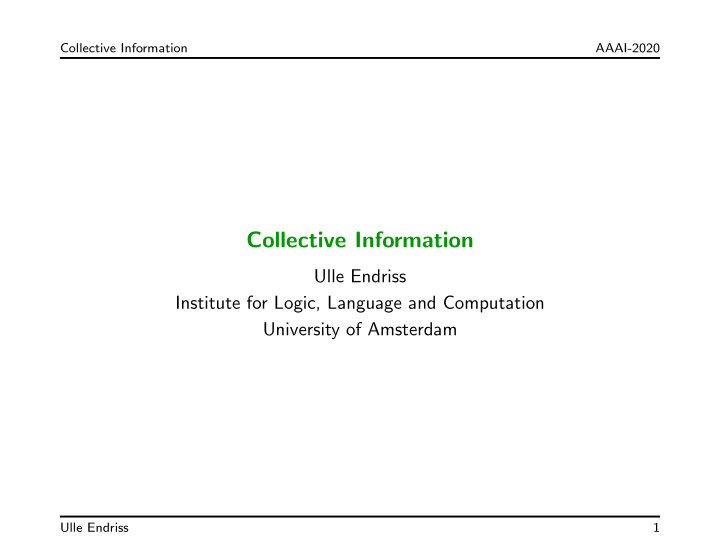 collective information