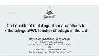 The benefits of multilingualism and efforts to  The benefits of multilingualism and efforts to  fix