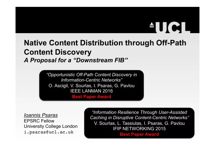 native content distribution through off path content