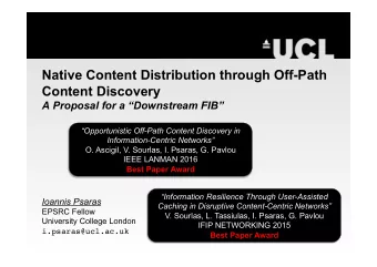 Native Content Distribution through Off-Path  Content Discovery  A Proposal for a Downstream