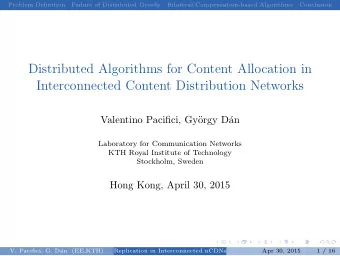 Distributed Algorithms for Content Allocation in  Interconnected Content Distribution Networks
