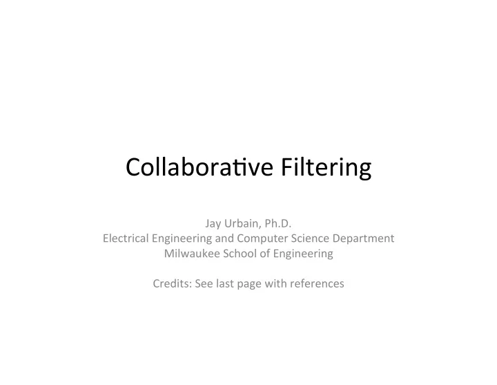collabora ve filtering