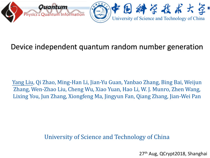 device independent quantum random number generation