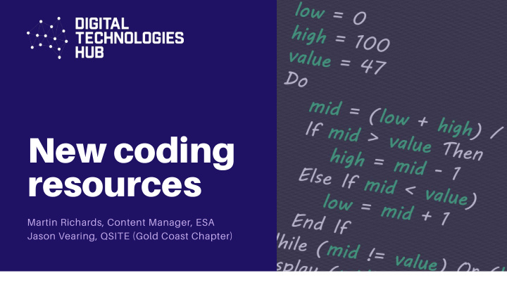 new coding resources
