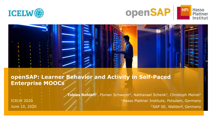 opensap learner behavior and activity in self paced