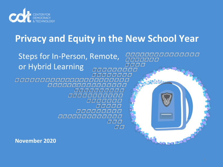 privacy and equity in the new school year