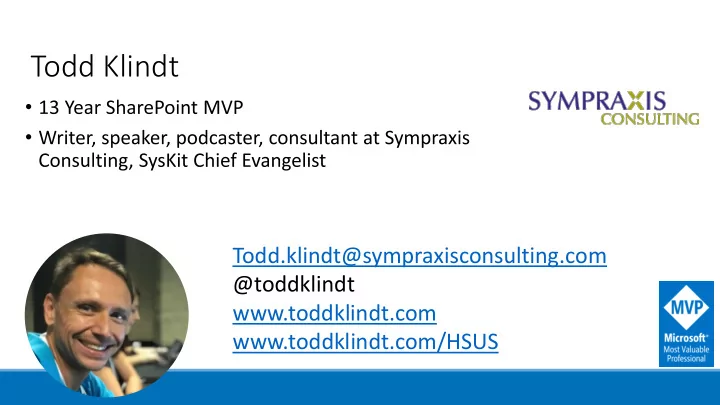 todd klindt