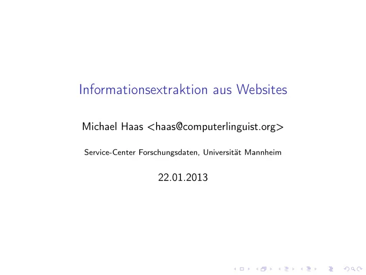 informationsextraktion aus websites