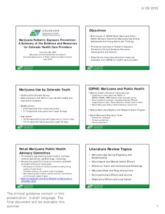 Literature Review Topics  Advisory Committee    Marij uana Use During Pregnancy and  13