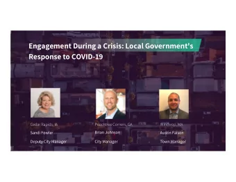 Engagement During a Crisis: Local Government's  Response to COVID-19  Cedar Rapids, IA  Peachtree